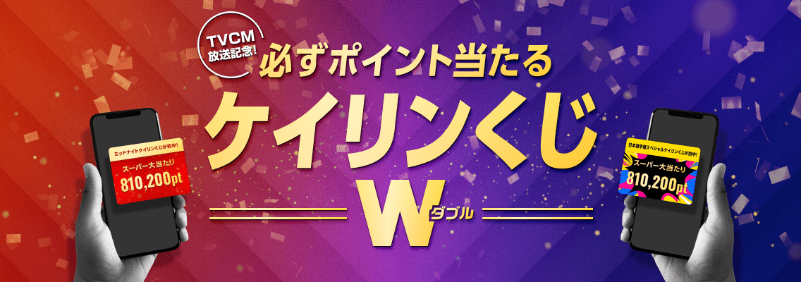 TVCM放送記念!必ずポイント当たるケイリンくじW(ダブル)
