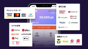 クレジットカード、銀行口座、スマホ決済、提携ポイント